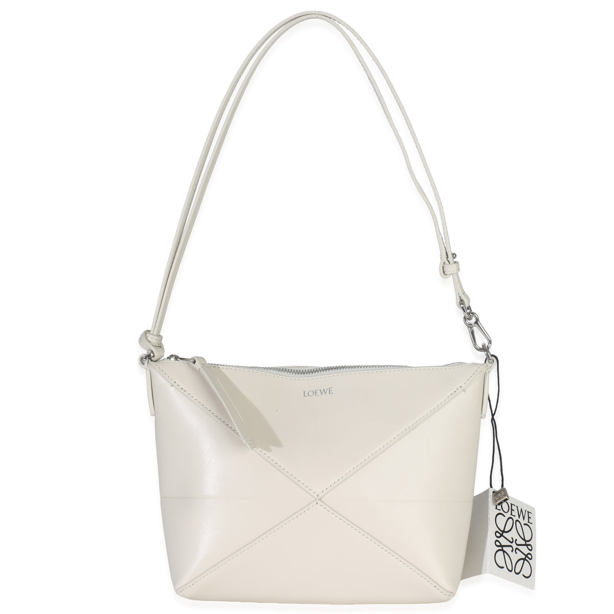 Sea Salt Shiny Calfskin Puzzle Fold Pouch