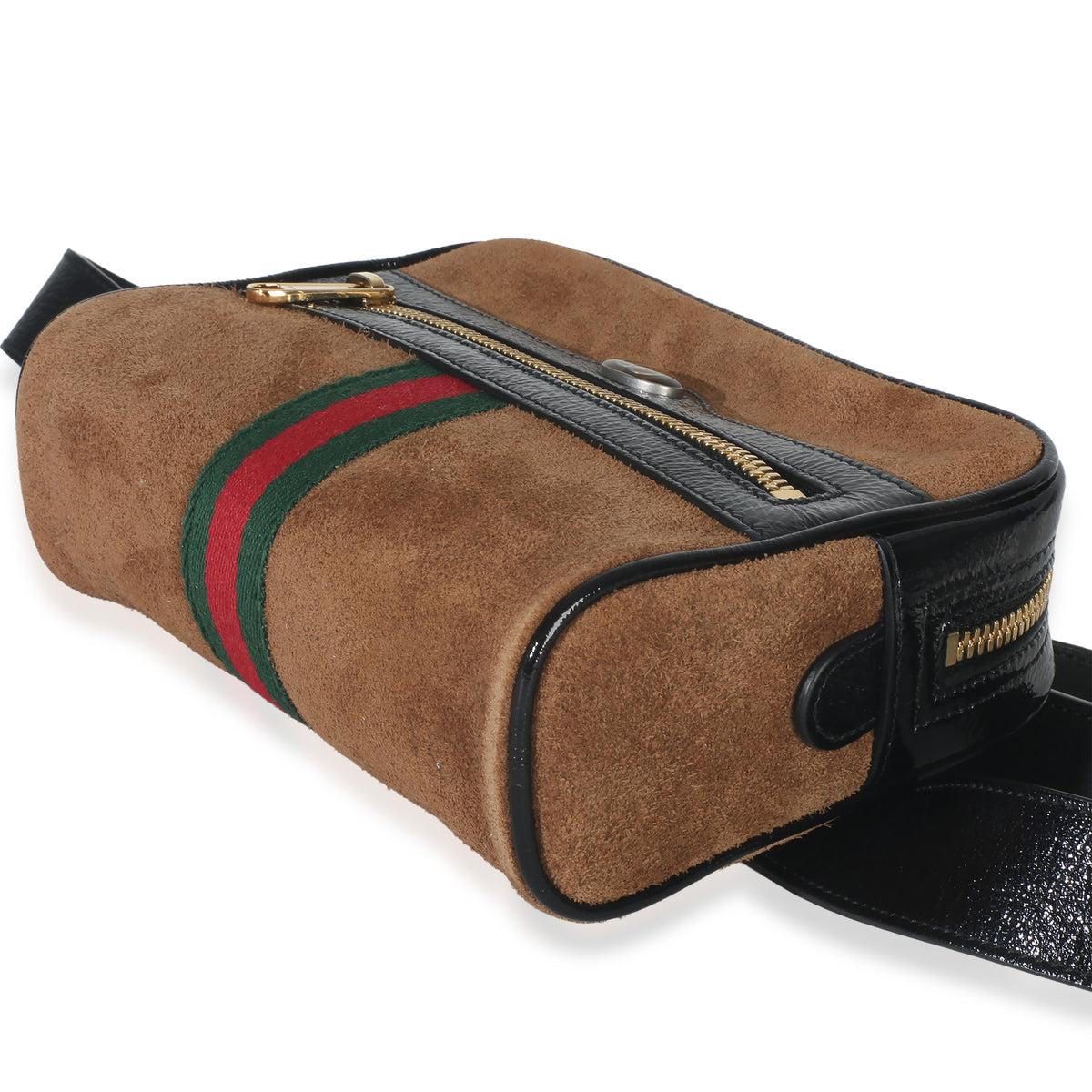 Brown Suede Small Ophidia Belt Bag
