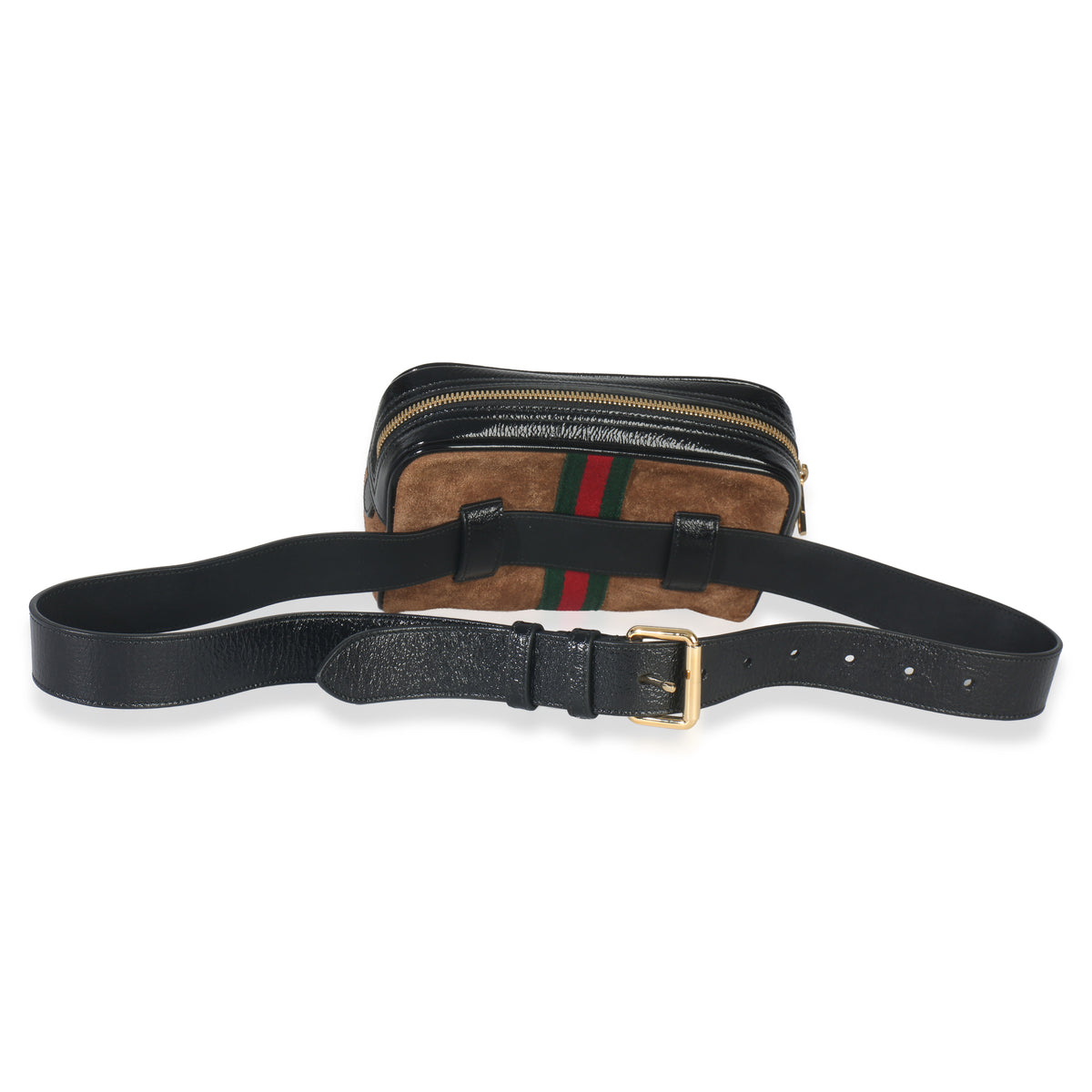 Brown Suede Small Ophidia Belt Bag