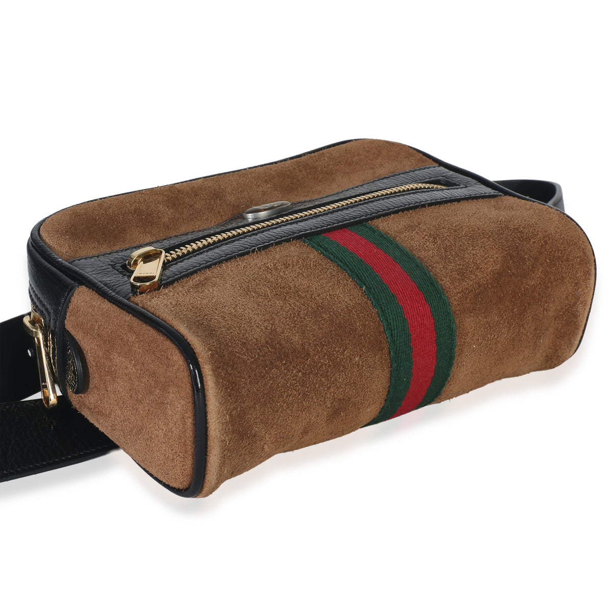 Brown Suede Small Ophidia Belt Bag