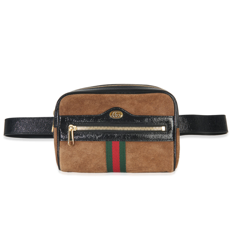 Brown Suede Small Ophidia Belt Bag