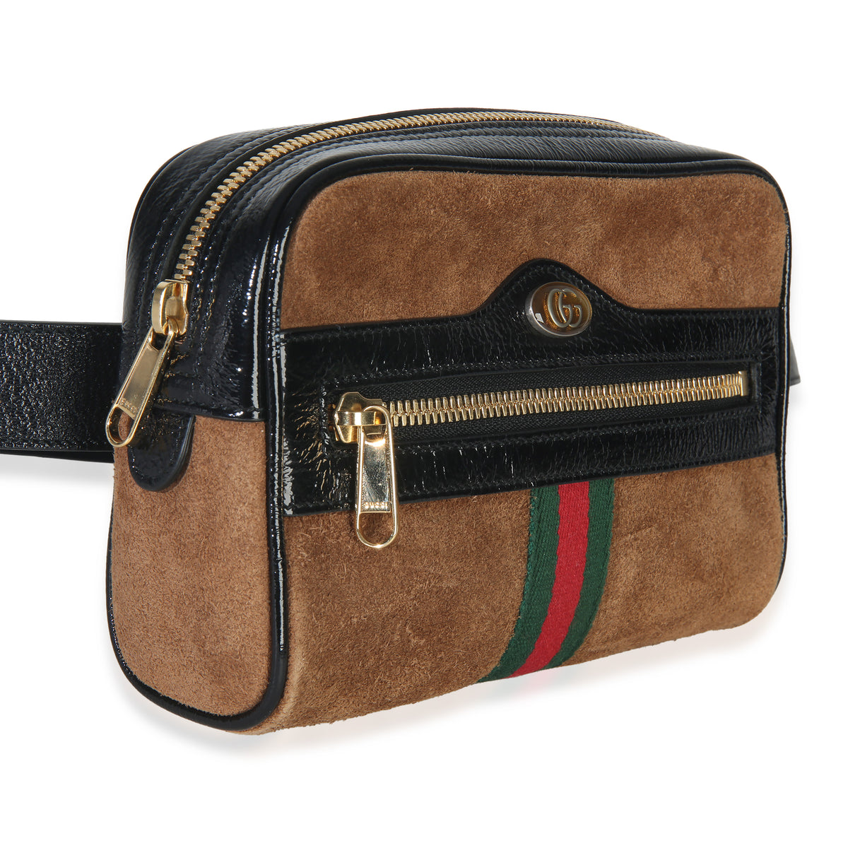 Brown Suede Small Ophidia Belt Bag
