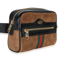 Brown Suede Small Ophidia Belt Bag