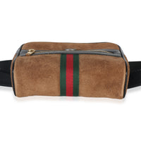 Brown Suede Small Ophidia Belt Bag