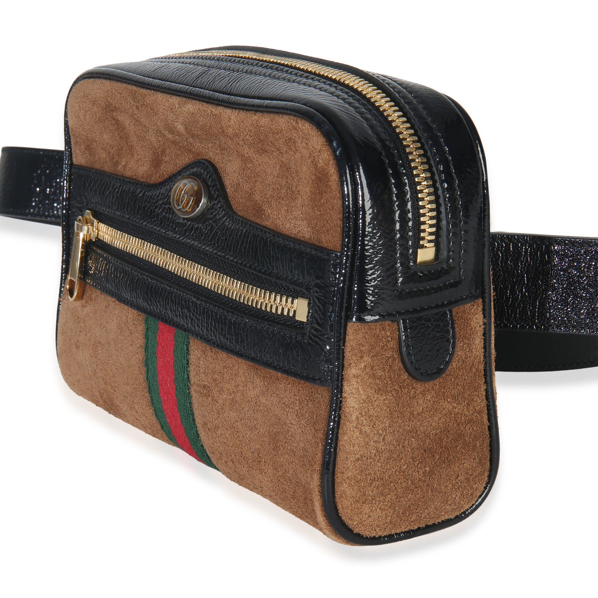 Brown Suede Small Ophidia Belt Bag