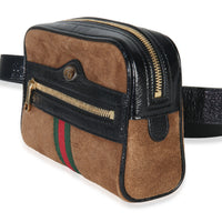 Brown Suede Small Ophidia Belt Bag