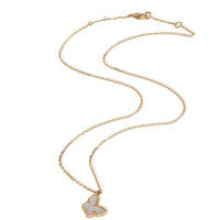 Yellow Gold Mother Of Pearl Sweet Butterflies Pendant