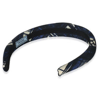 Prada Navy Printed Re Nylon Logo Headband pv