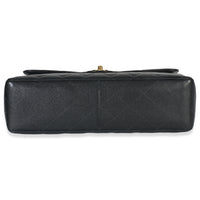 Vintage 24K Black Quilted Caviar Jumbo Single Flap Bag