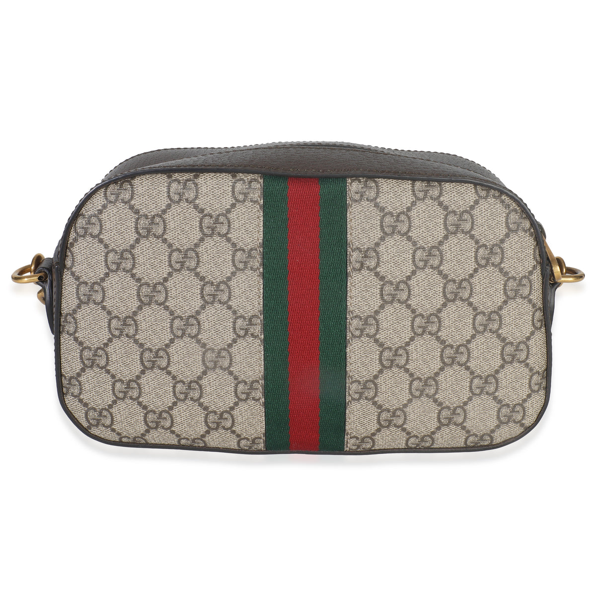 Beige GG Supreme Canvas Dollar Calfskin Web Ophidia Small Crossbody