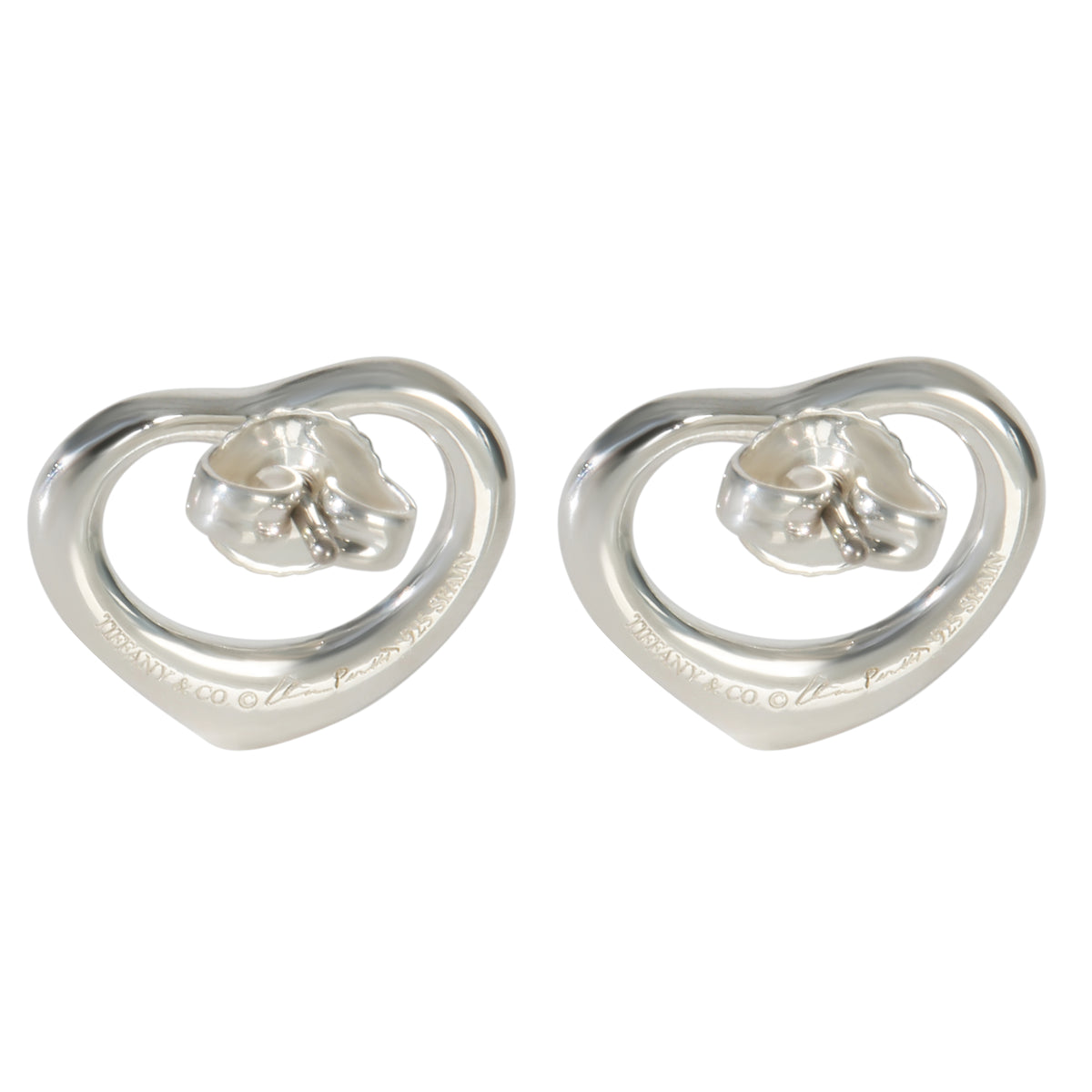 Sterling Silver  Elsa Peretti Open Heart Earrings