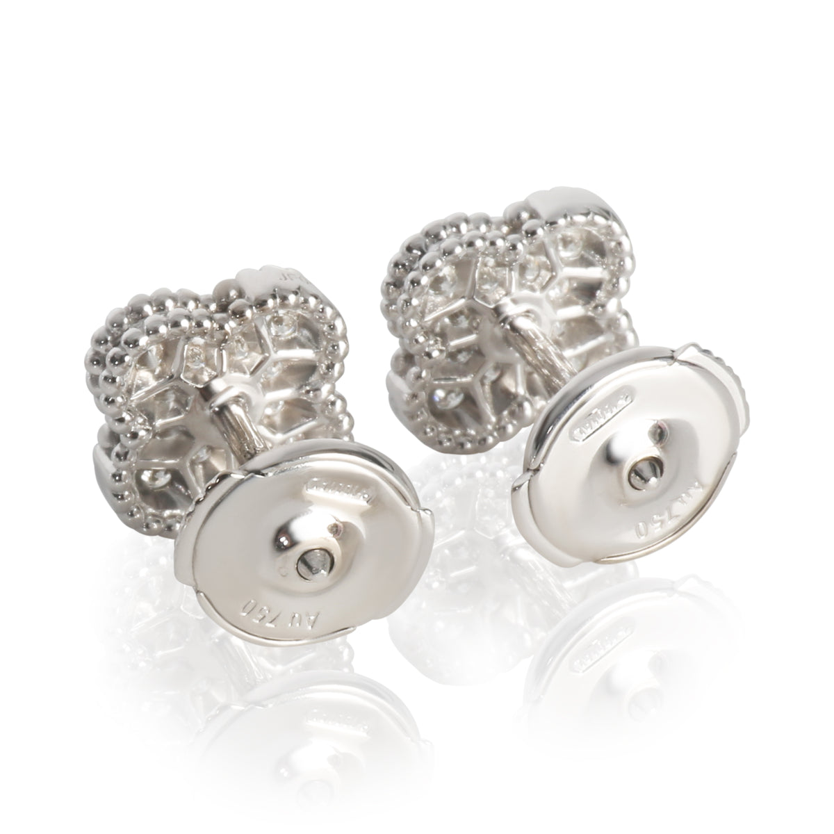 White Gold Diamond Sweet Alhambra Earrings