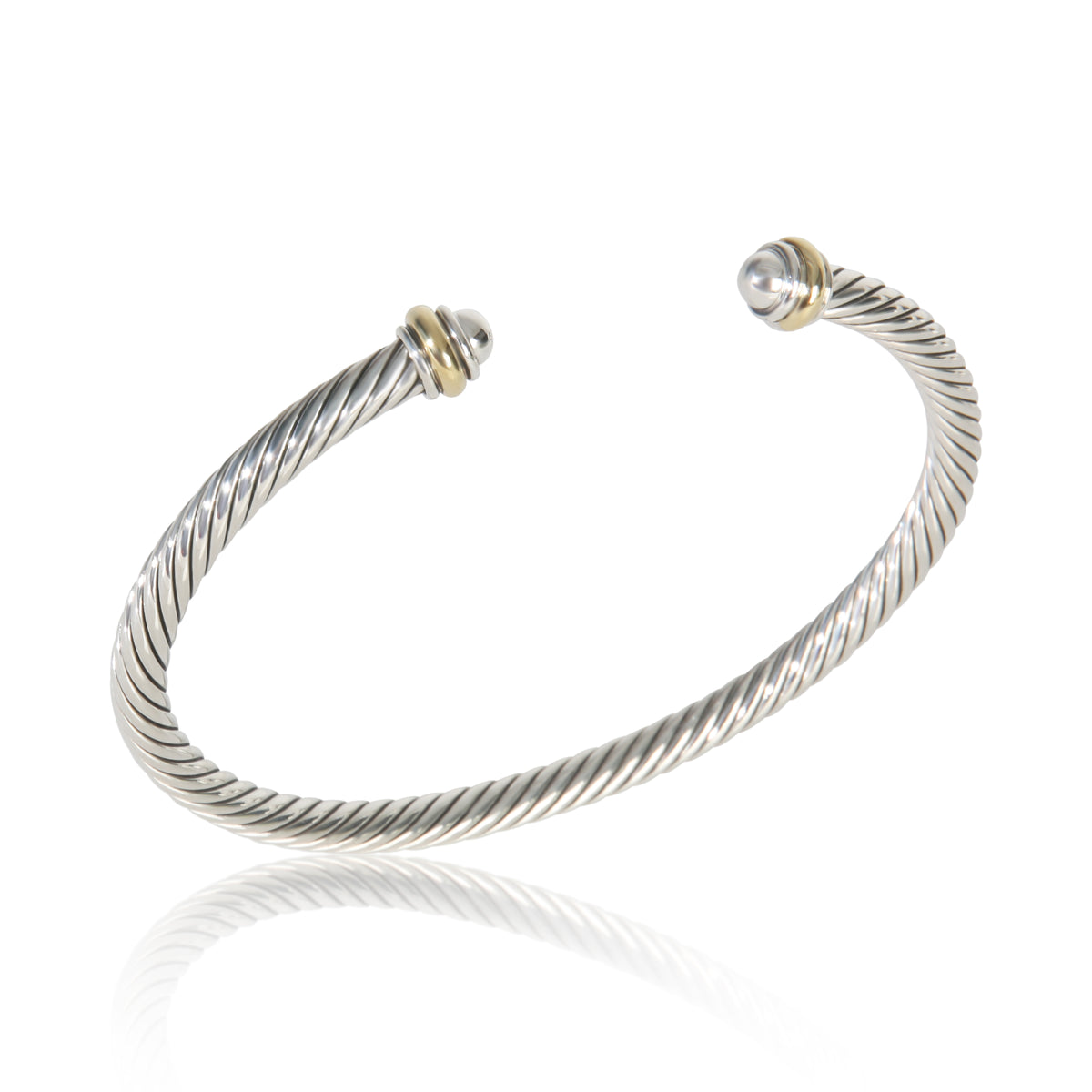 Yellow Gold & Sterling Silver  Cable Classic Bracelet