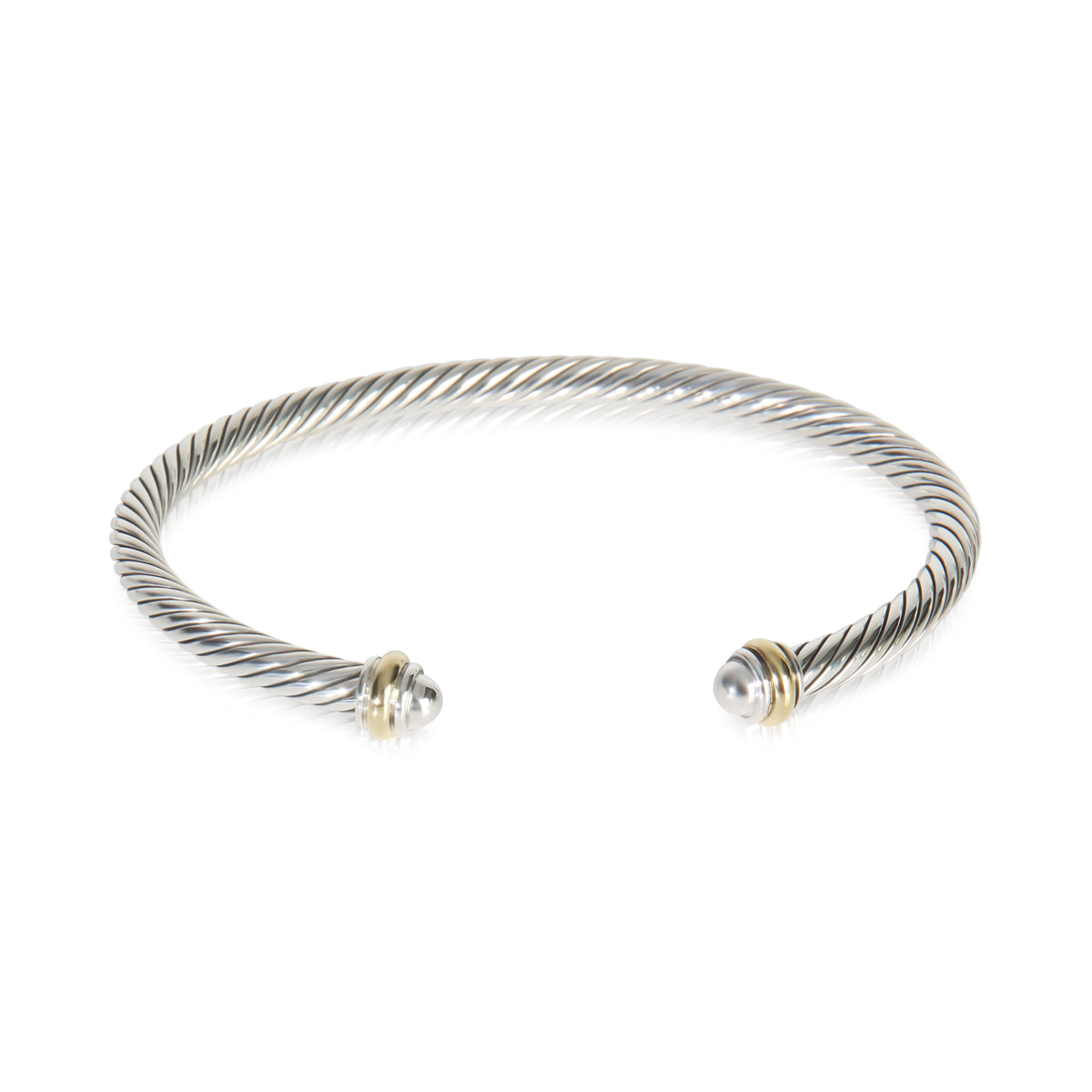 Yellow Gold & Sterling Silver  Cable Classic Bracelet