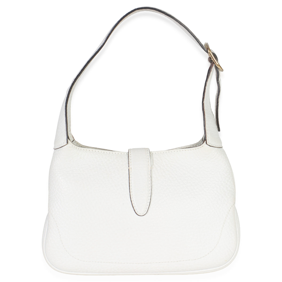Gucci White Grained Leather Small Jackie Hobo Handbag bv