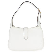 Gucci White Grained Leather Small Jackie Hobo Handbag bv