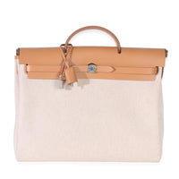 Hermès Ecru Beige Naturel Sable Toile Criss Viking Herbag Messenger 39 PHW Handbag fv