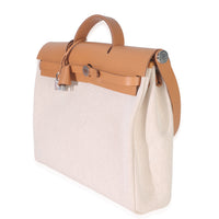 Hermès Ecru Beige Naturel Sable Toile Criss Viking Herbag Messenger 39 PHW Handbag sv