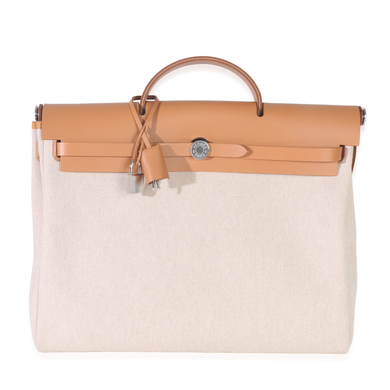 Ecru Beige Naturel Sable Toile Criss Viking Herbag Messenger 39 PHW