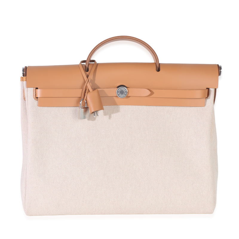 Ecru Beige Naturel Sable Toile Criss Viking Herbag Messenger 39 PHW