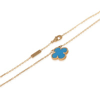 Yellow Gold Agate Vintage Alhambra Pendant