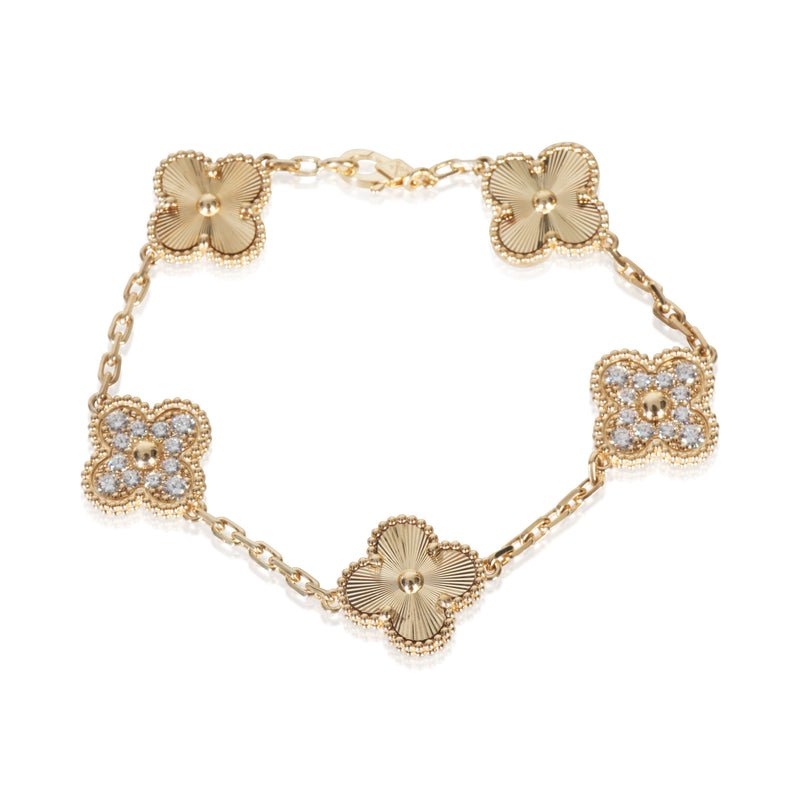 Yellow Gold Diamond Vintage Alhambra Bracelet