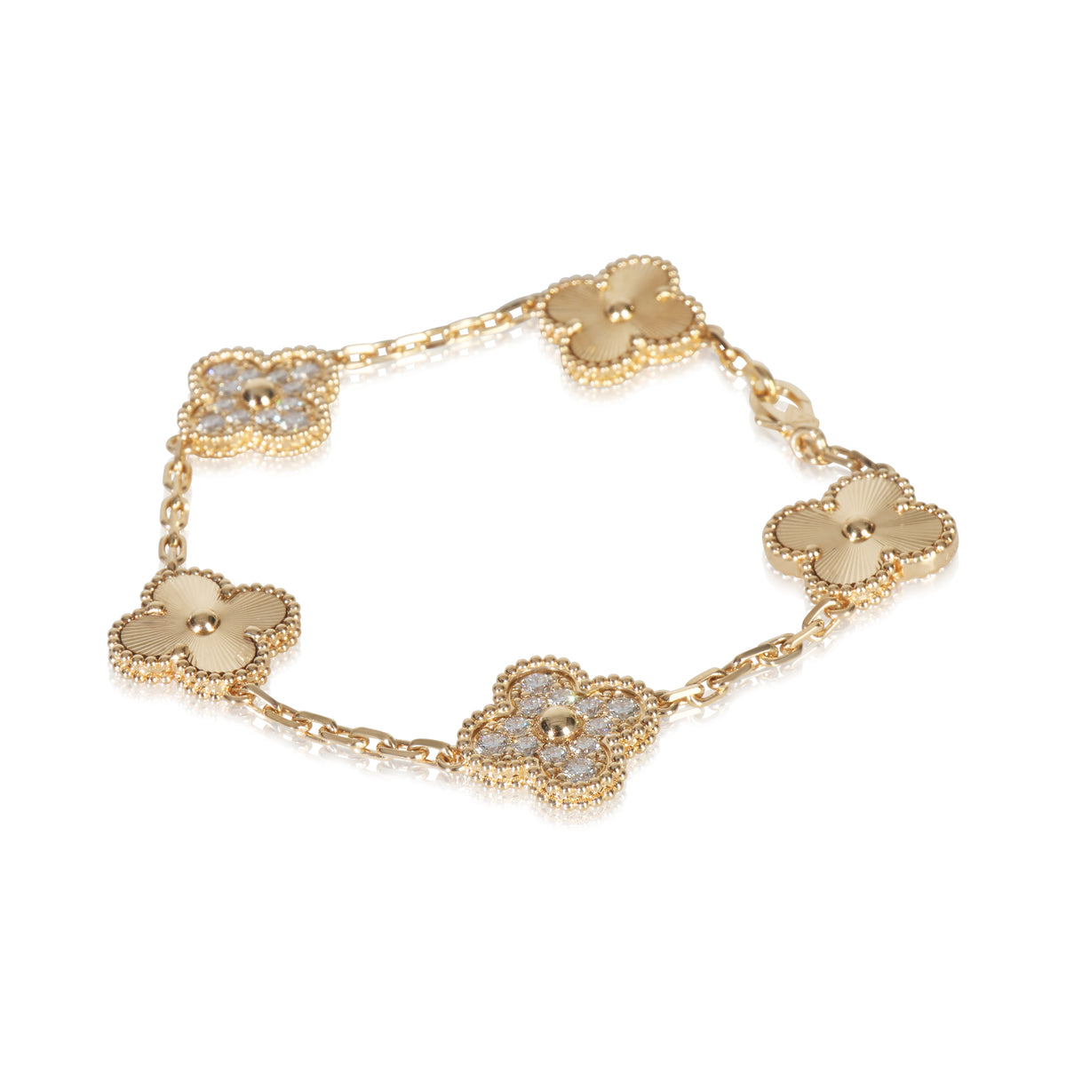 Yellow Gold Diamond Vintage Alhambra Bracelet