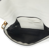 Fendi White Nappa FF 1974 Embossed Mini Baguette Bag Handbag ad1