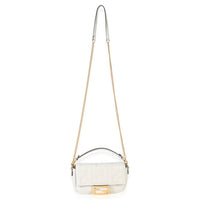 Fendi White Nappa FF 1974 Embossed Mini Baguette Bag Handbag av