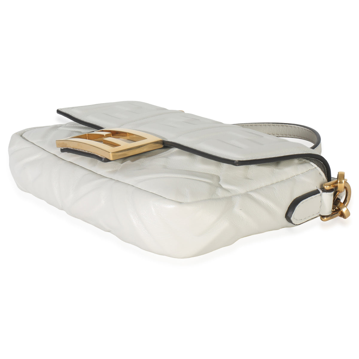 Fendi White Nappa FF 1974 Embossed Mini Baguette Bag Handbag box