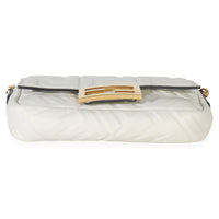 Fendi White Nappa FF 1974 Embossed Mini Baguette Bag Handbag stamp