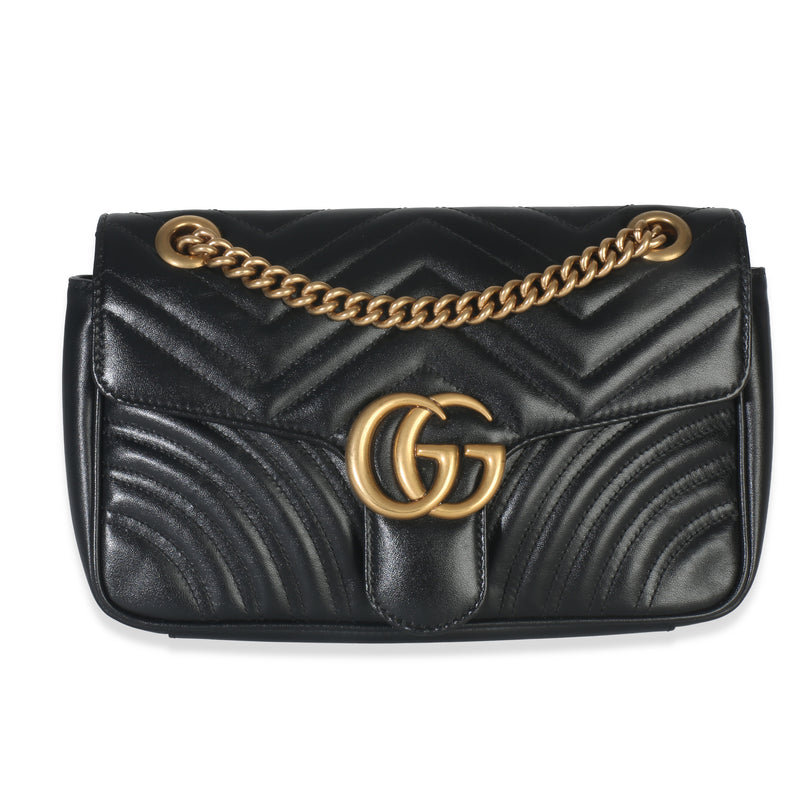 Black Matelasse Calfskin Medium GG Marmont Shoulder Bag