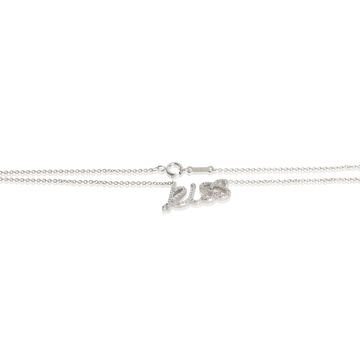 Tiffany & Co. White Gold Diamond Paloma Picasso Graffiti Kiss Pendant sv