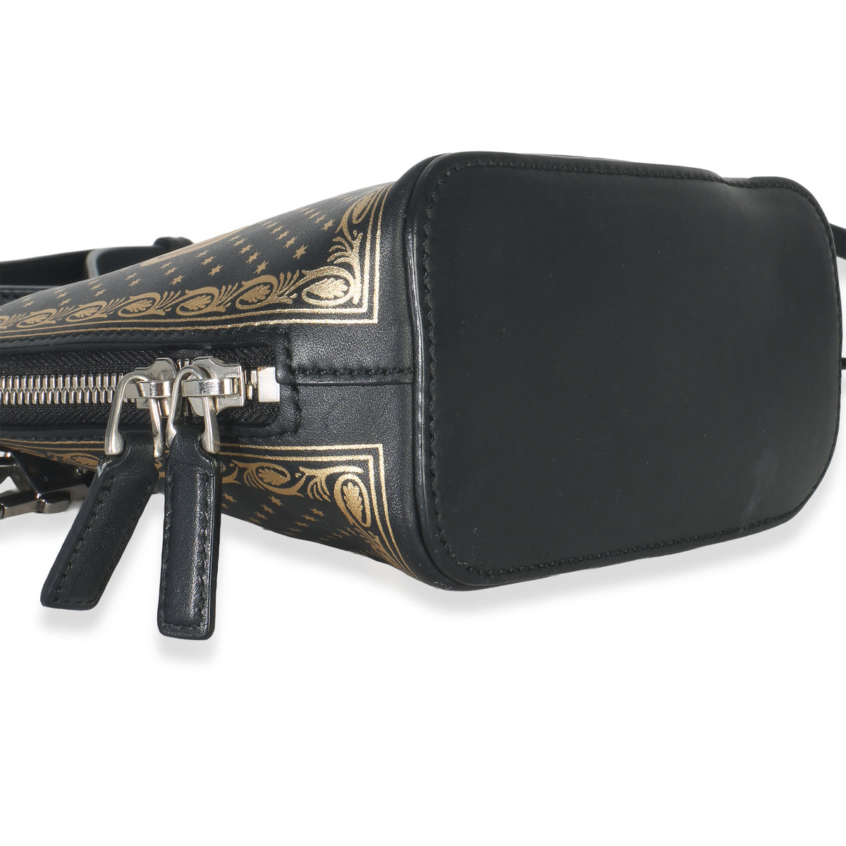 x SEGA Black Calfskin Guccy Stars Mini Dome Shoulder Bag