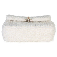 White Quilted Tweed Small Flap Bag