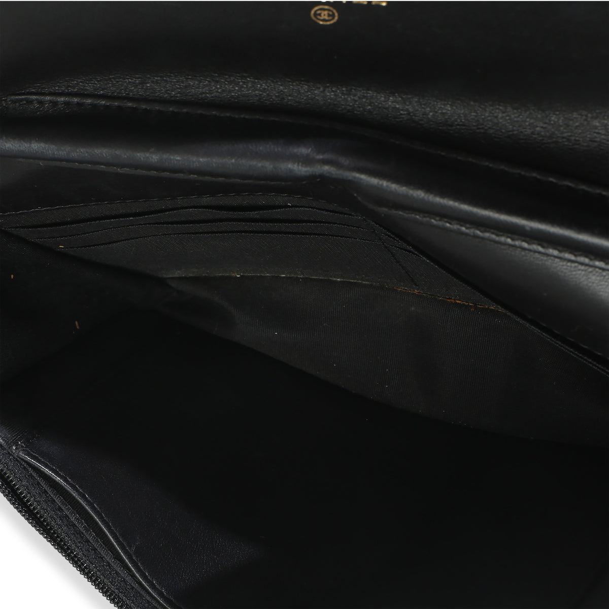 Black Quilted Lambskin Boy Wallet On Chain