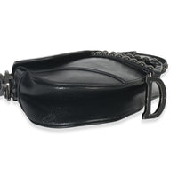 Christian Dior Black Calfskin Studded Medium Saddle Bag Handbag av
