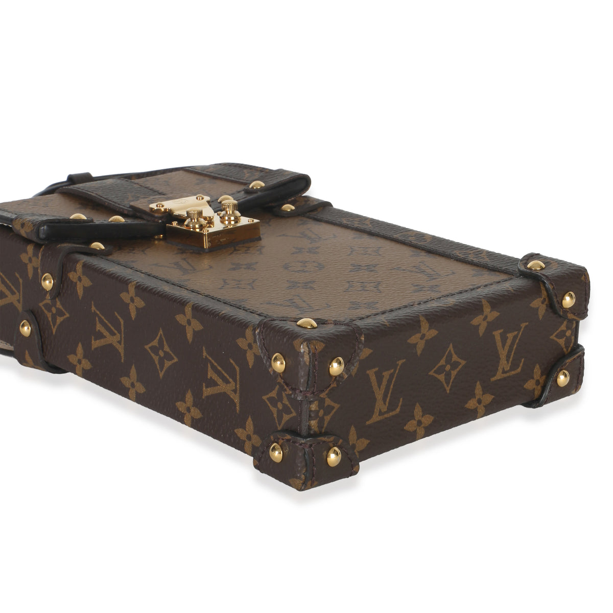 Louis Vuitton Monogram Reverse Canvas Vertical Trunk Pochette Handbag box