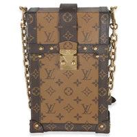 Louis Vuitton Monogram Reverse Canvas Vertical Trunk Pochette Handbag fv