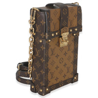 Louis Vuitton Monogram Reverse Canvas Vertical Trunk Pochette Handbag pv