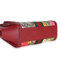 GG Monogram Red Flora Ophidia Small Top Handle Tote
