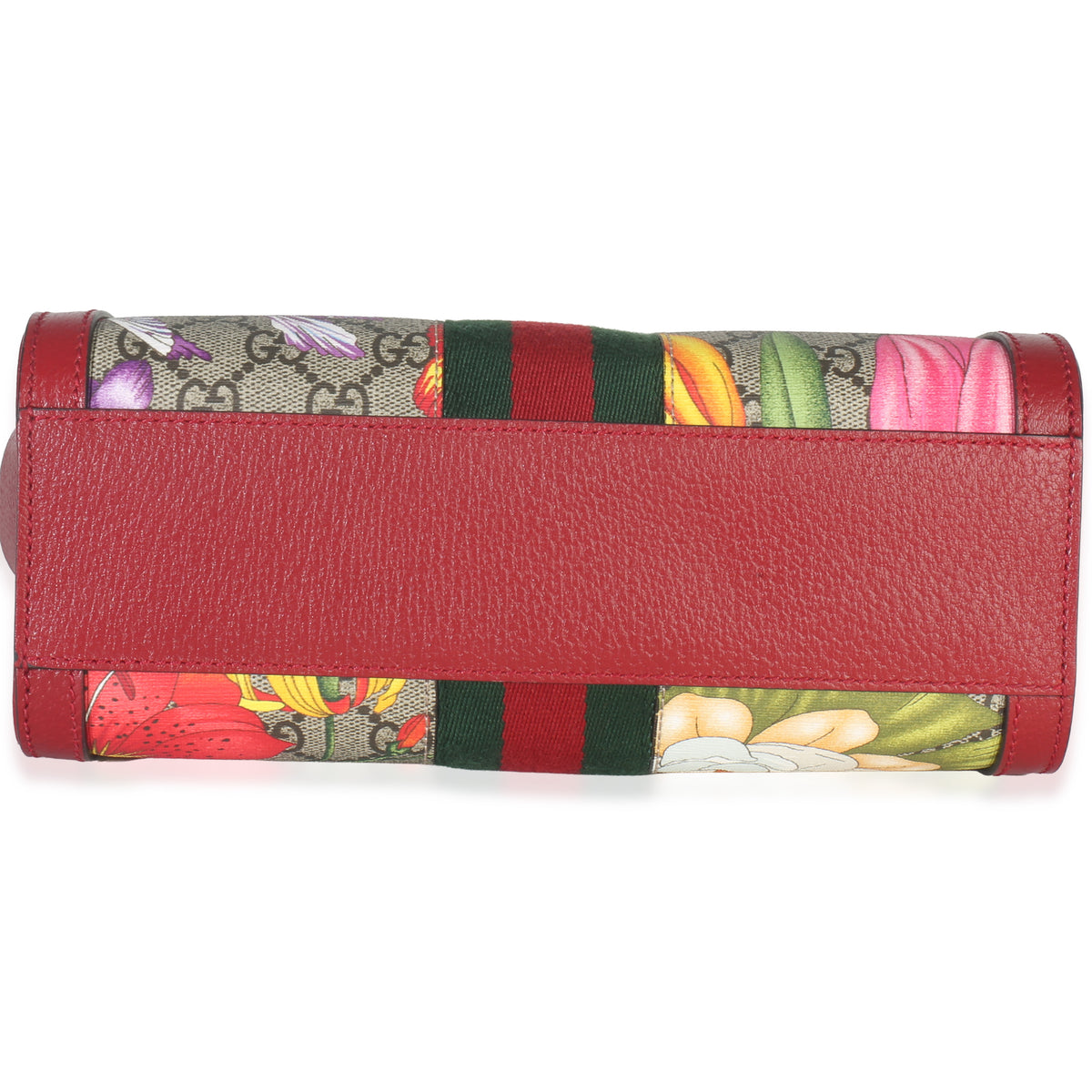 GG Monogram Red Flora Ophidia Small Top Handle Tote