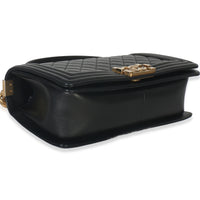 Chanel Black Quilted Lambskin Old Medium Boy Bag Handbag clasp