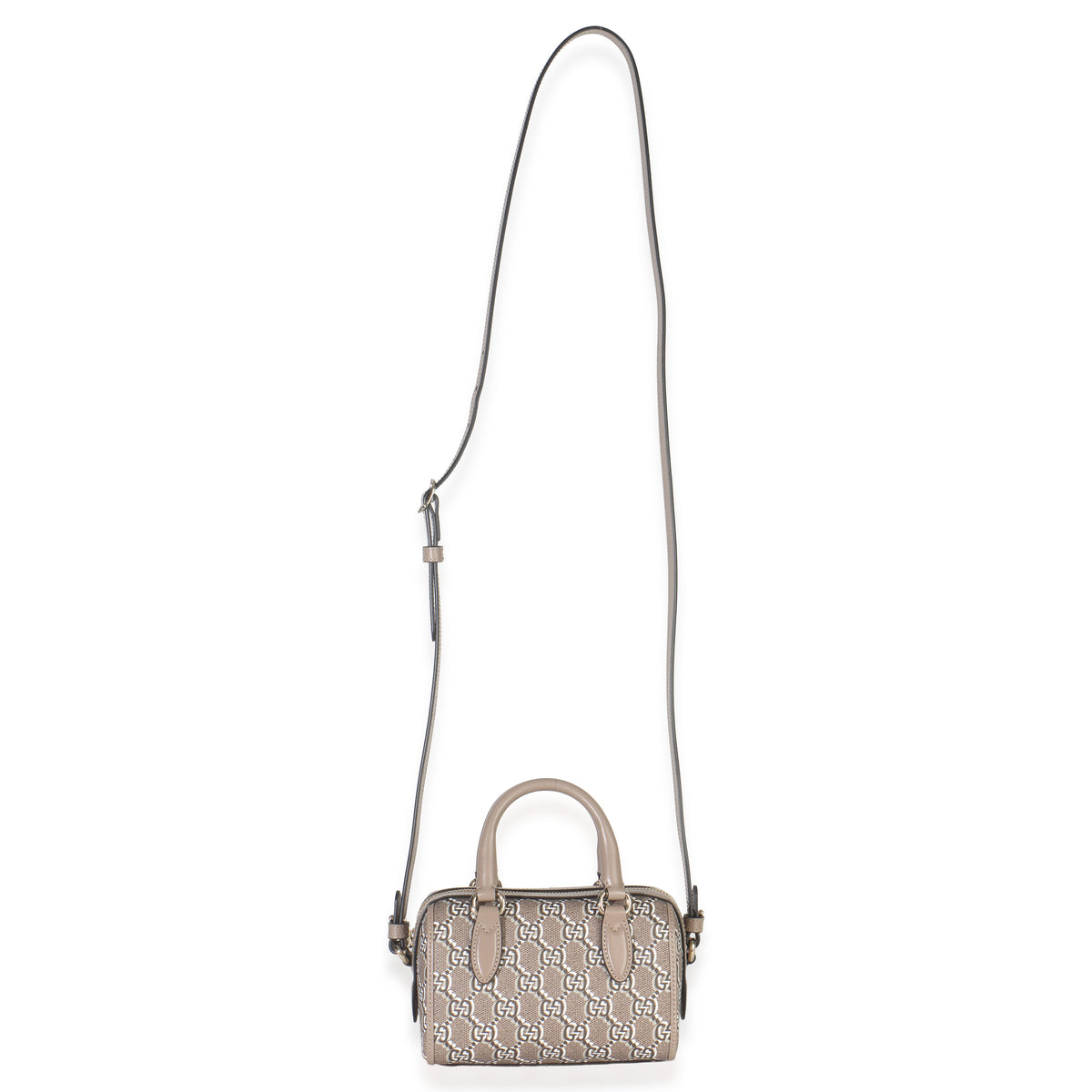 Gucci Taupe GG Shadow Monogram Super Mini Ophidia Bowler Bag Handbag av