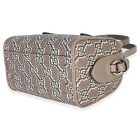 Gucci Taupe GG Shadow Monogram Super Mini Ophidia Bowler Bag Handbag clasp