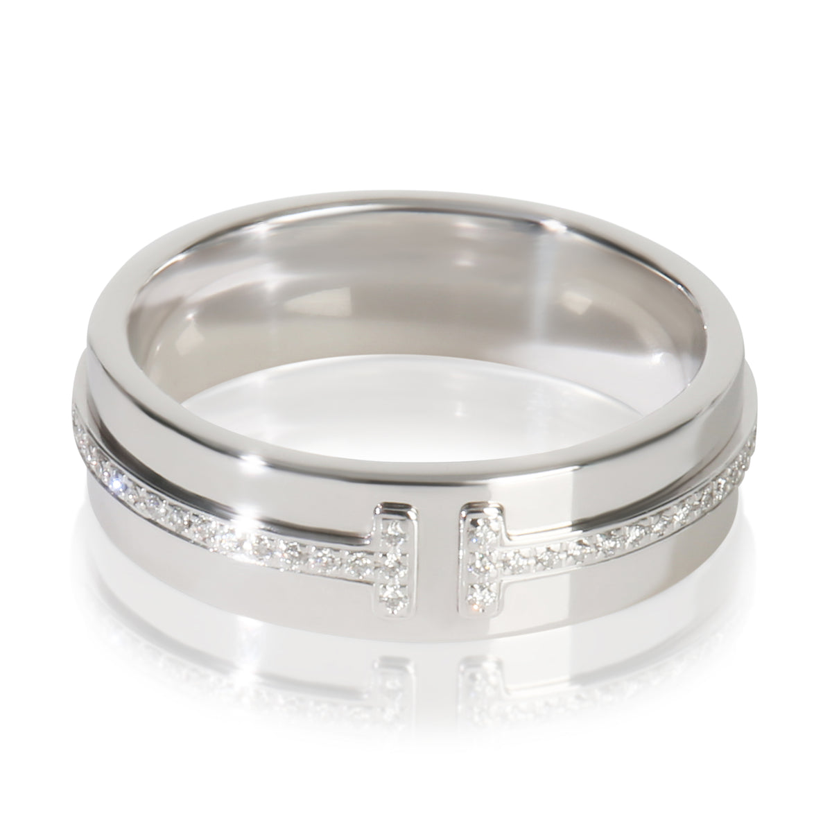 Tiffany & Co. White Gold Diamond Tiffany T Wide Ring fv