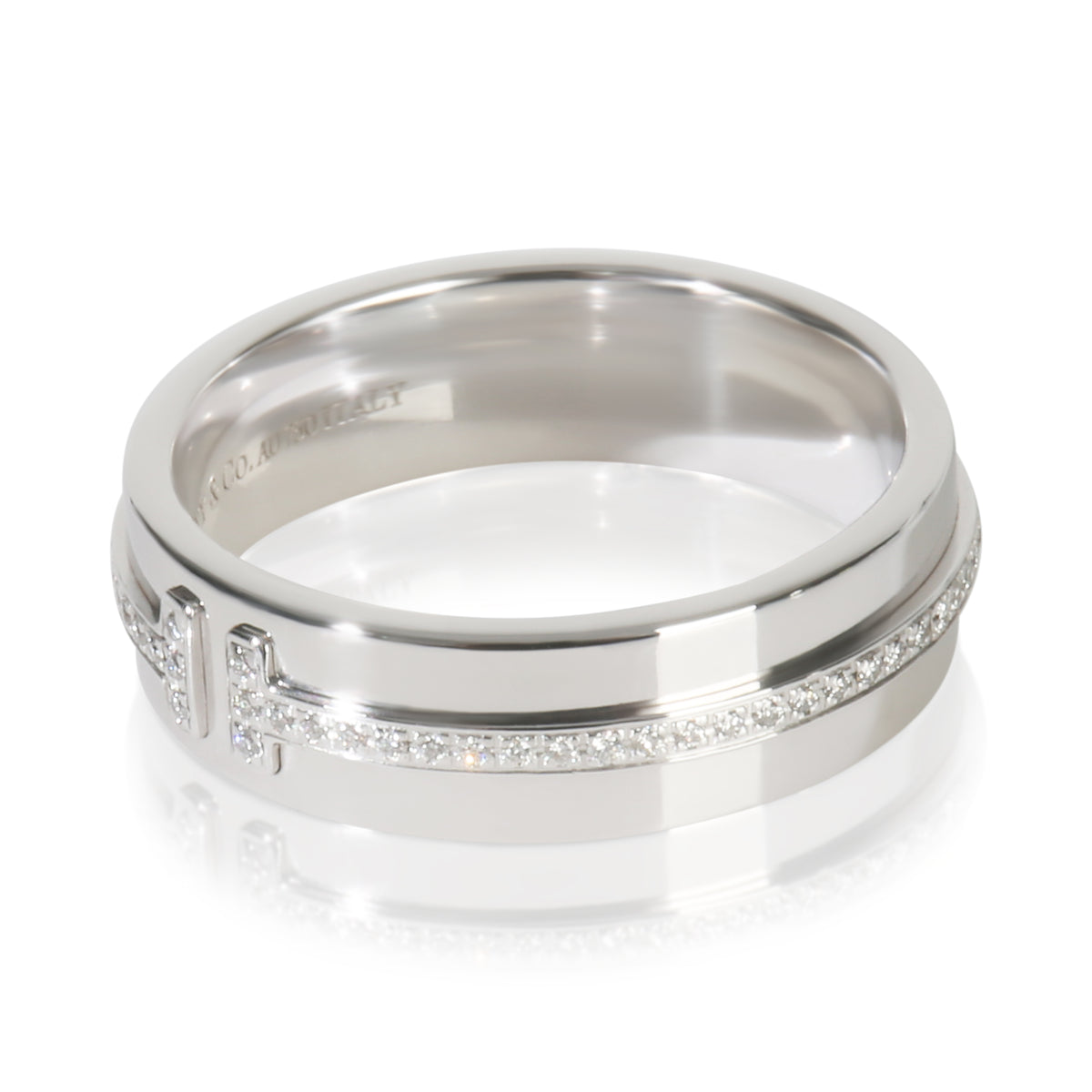 White Gold Diamond Tiffany T Wide Ring