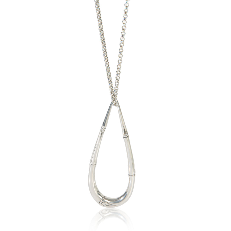 John Hardy Sterling Silver  Bamboo Teardrop Pendant fv