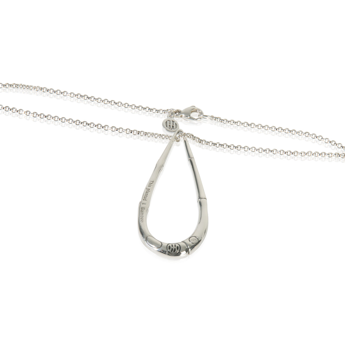 John Hardy Sterling Silver  Bamboo Teardrop Pendant sv