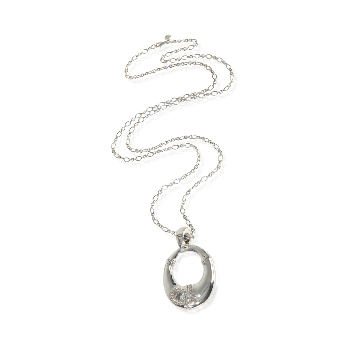 Sterling Silver Topaz Bamboo Necklace